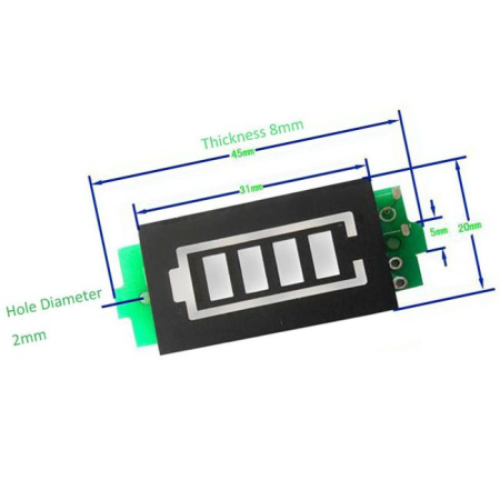 97589 индикатор заряда Li-ion  батареи 3S(11.1в)