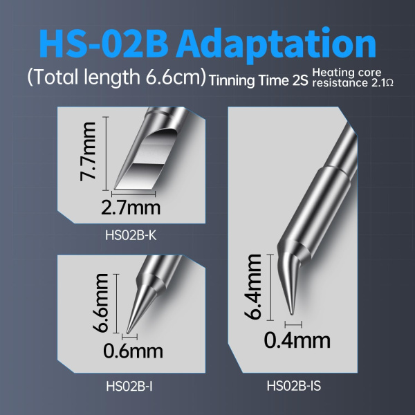 HS-02B Set1 паяльник с регулировкой температуры, USB, PD/QC, DC, 100Вт, черный
