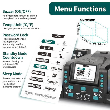 YIHUA982D-III mini tweezers+210 паяльная станция  ESD