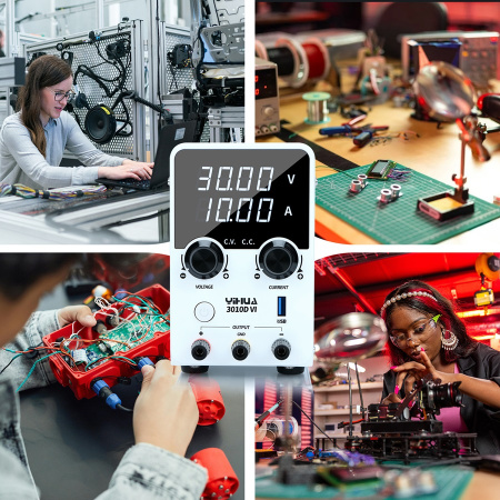 YIHUA3010D-VI Источник питания постоянного тока 30В, 10А, fast USB