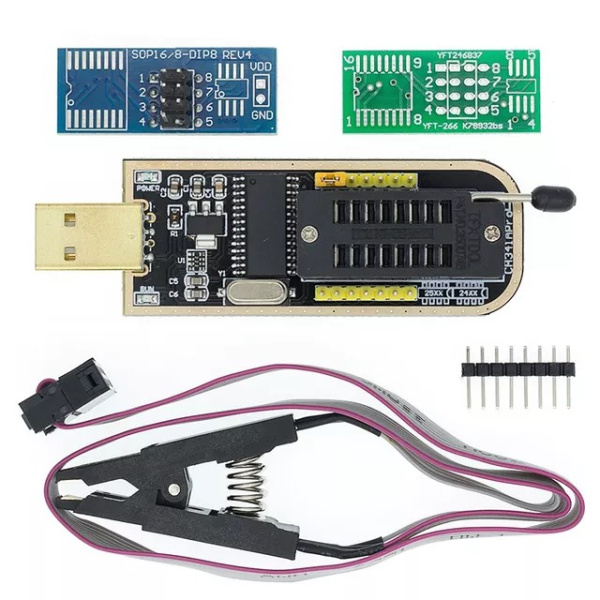 CH341A-kit Программатор для EEPROM 93C-25-24C, с зажимом и двумя платами (CH341A-02) CH341A-kit Программатор для EEPROM 93C-25-24C, с зажимом и двумя платами (CH341A-02)