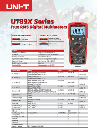 UT89XE  цифровой мультиметр 20000  T-RMS